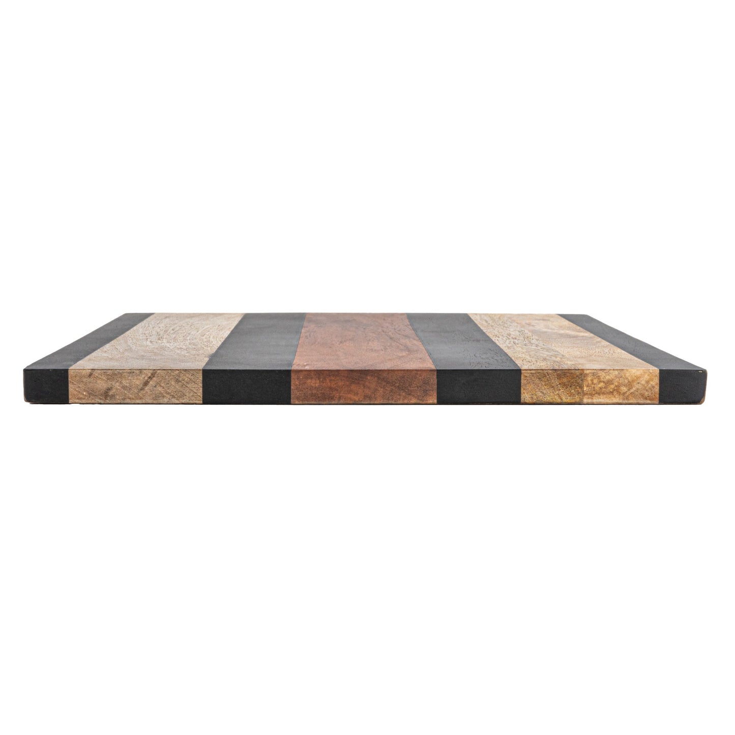 Mango Wood Cheese/Cutting Board w/ Stripes, Natural & Black