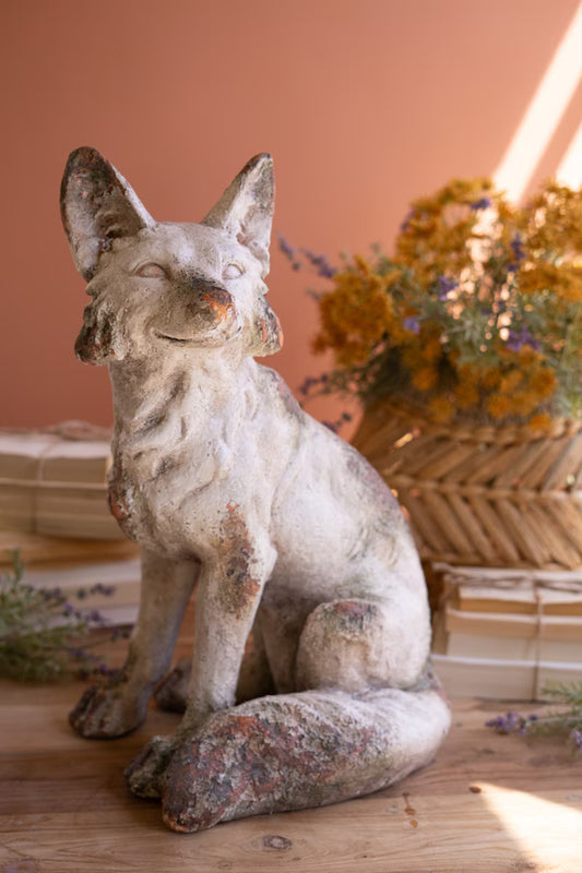 Faux Concrete Sitting Fox