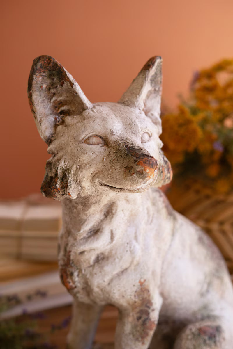 Faux Concrete Sitting Fox