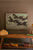 Framed Four Runaway Race Horses Painting