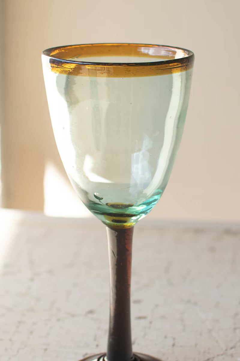 Amber Rim Wine Glass