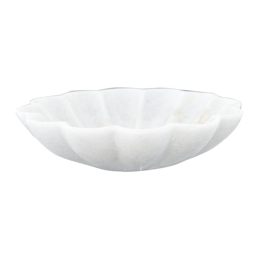 Carved Marble Flower Shaped Dish