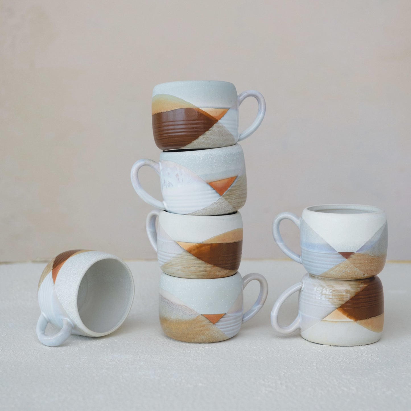 16 oz. Stoneware Mug w/ Design, 2 Colors (Each One Will Vary)