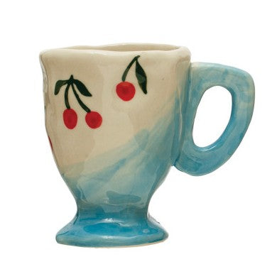 3 - 6 oz. Hand-Painted Stoneware Espresso/Child's Mug, 8 Styles (Each One Will Vary)