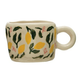 3 - 6 oz. Hand-Painted Stoneware Espresso/Child's Mug, 8 Styles (Each One Will Vary)