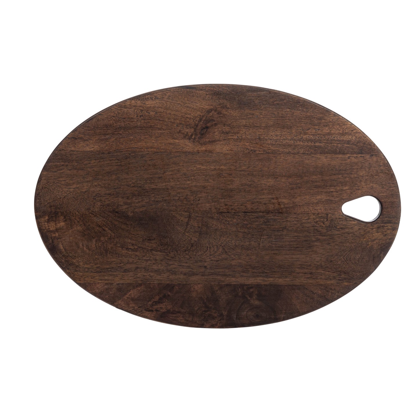 Oval Mango Wood Cheese/Cutting Board w/ Handle, Black