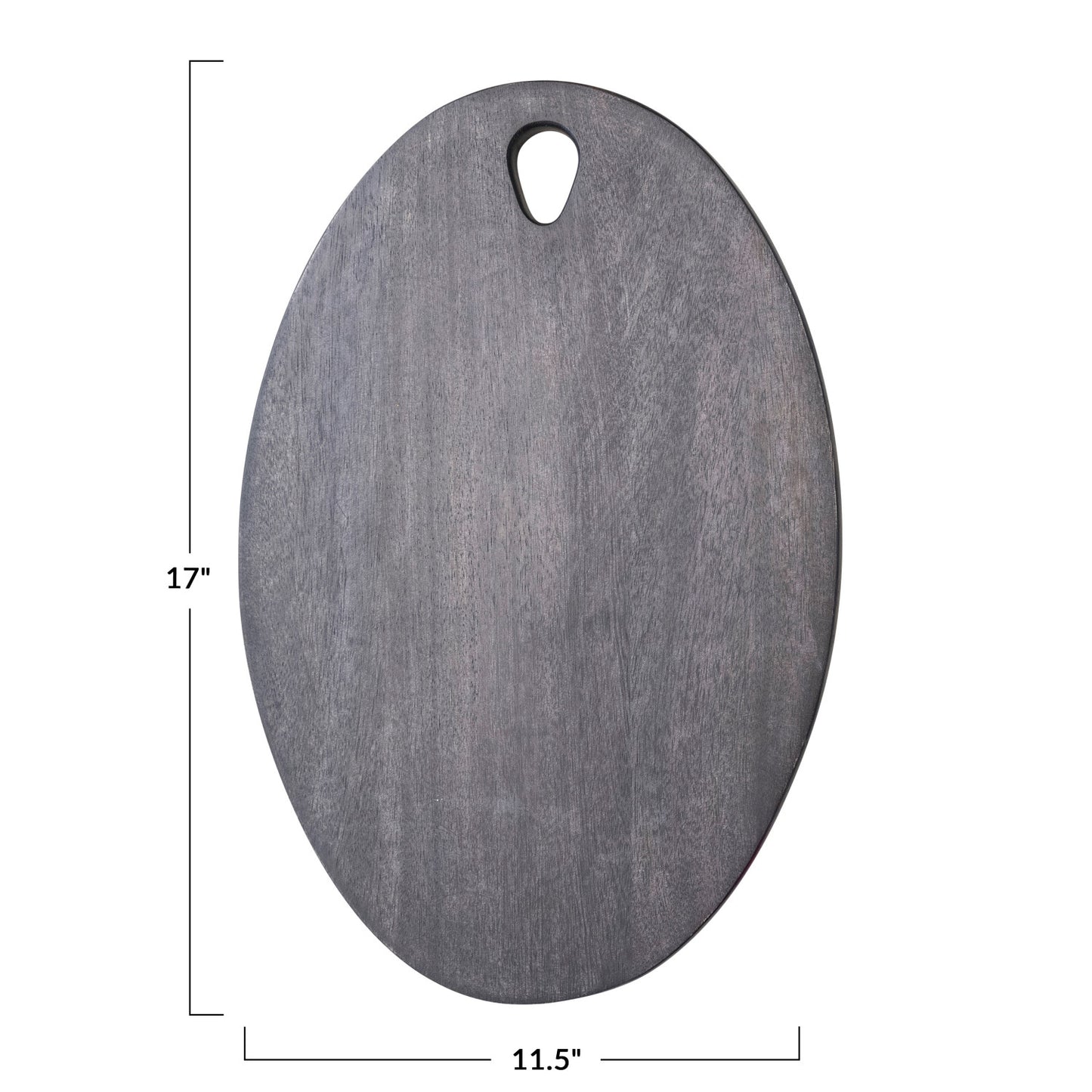 Oval Mango Wood Cheese/Cutting Board w/ Handle, Black