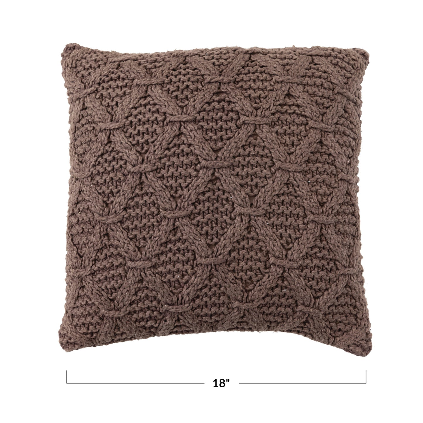 Cotton Slub Pillow w/ Diamond Pattern