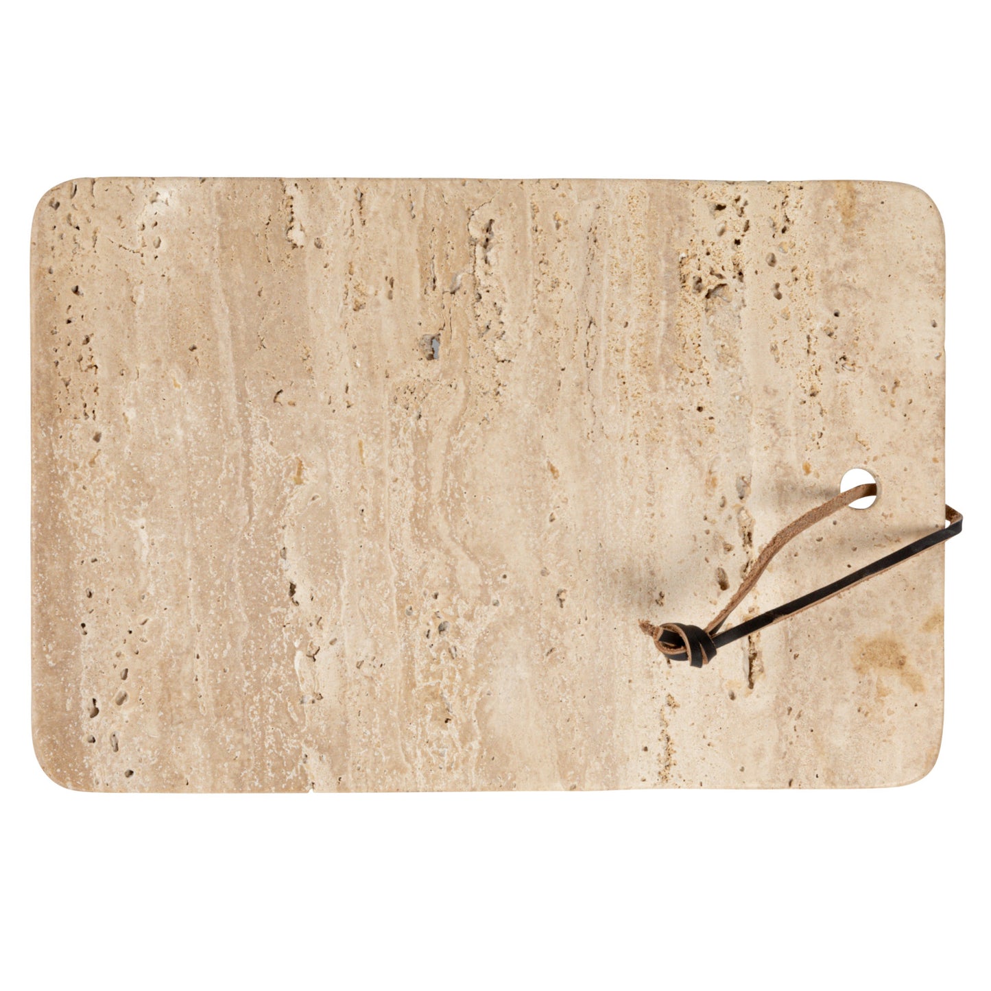 Travertine Cheese/Cutting Board w/ Leather Tie