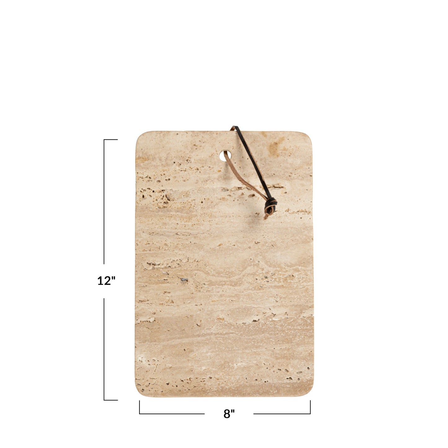 Travertine Cheese/Cutting Board w/ Leather Tie