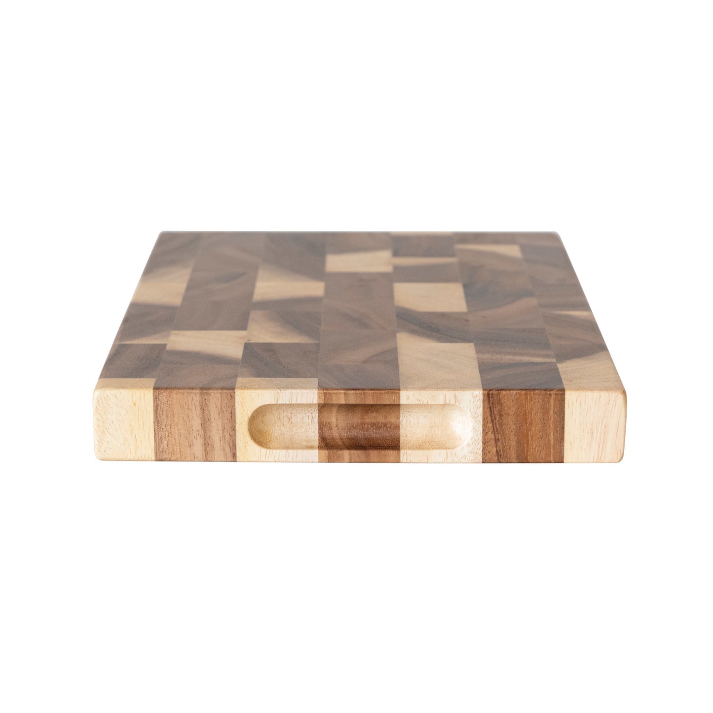 Suar Wood End Grain Cheese/Cutting Board w/ Handles