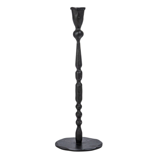 Hand-Forged Cast Iron Taper Holder, Black