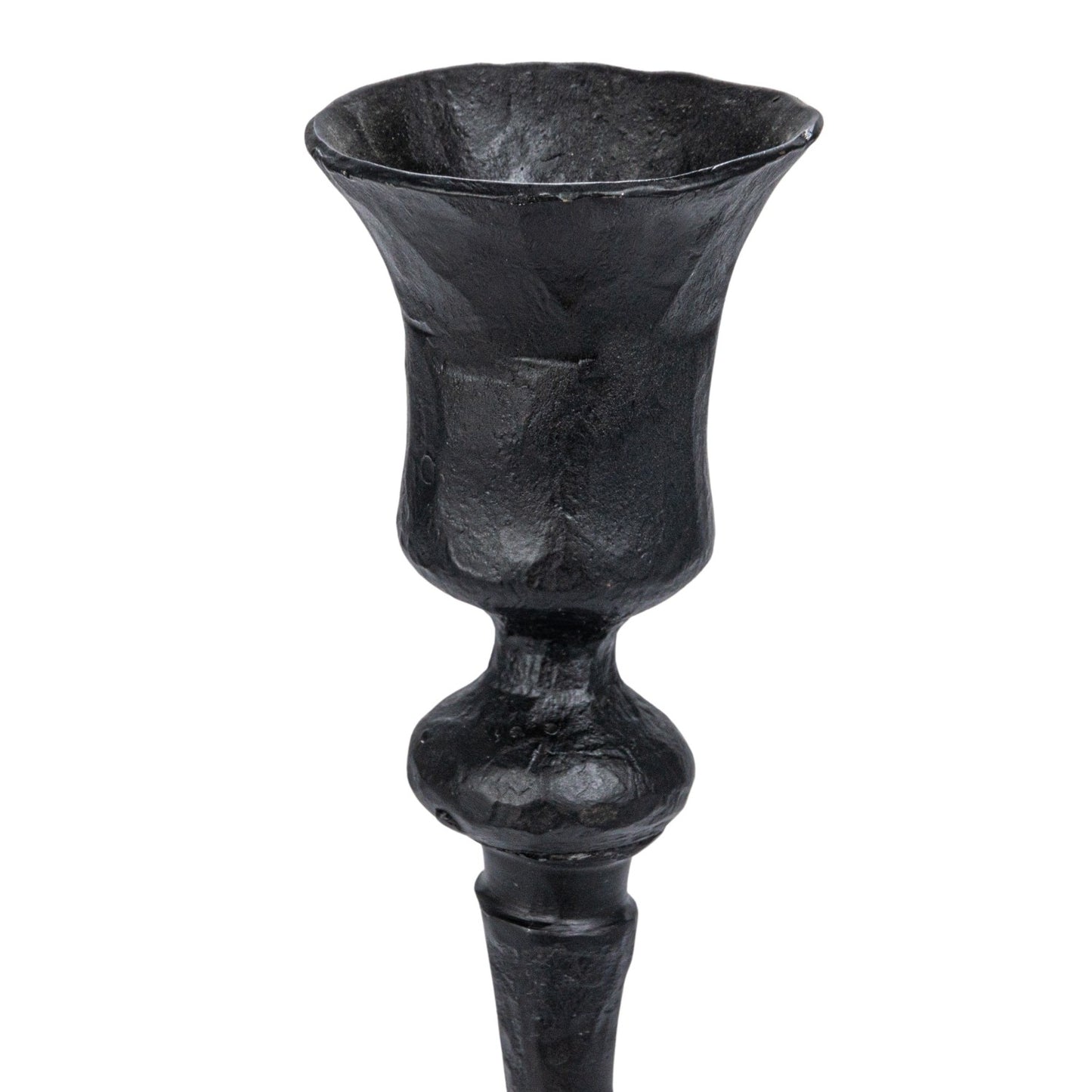Hand-Forged Cast Iron Taper Holder, Black