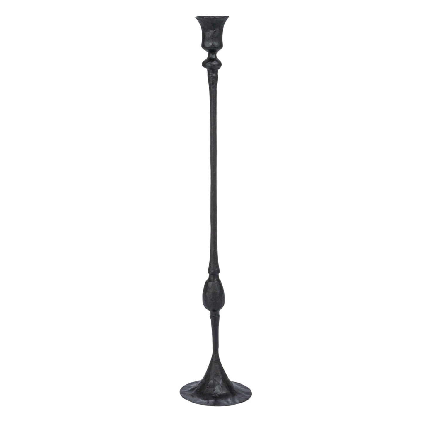 Hand-Forged Cast Iron Taper Holder, Black