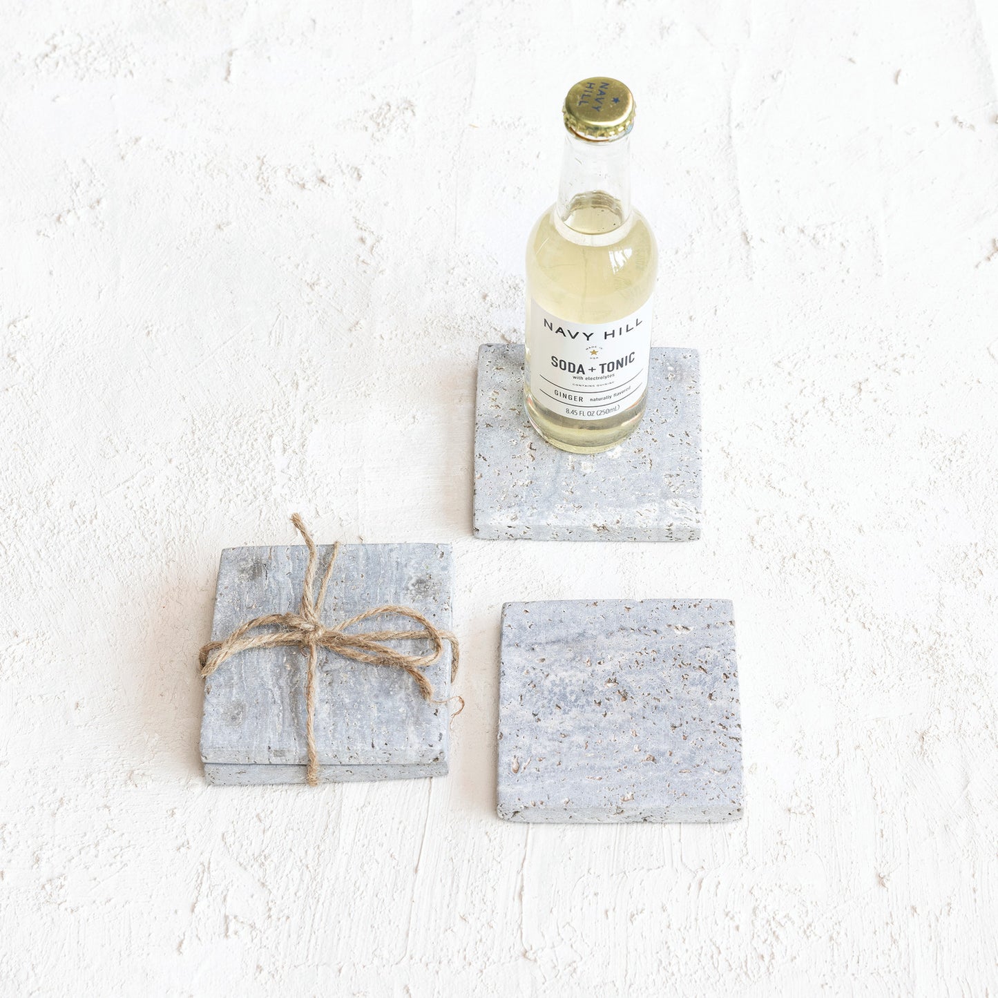 Travertine Coasters, Set of 4