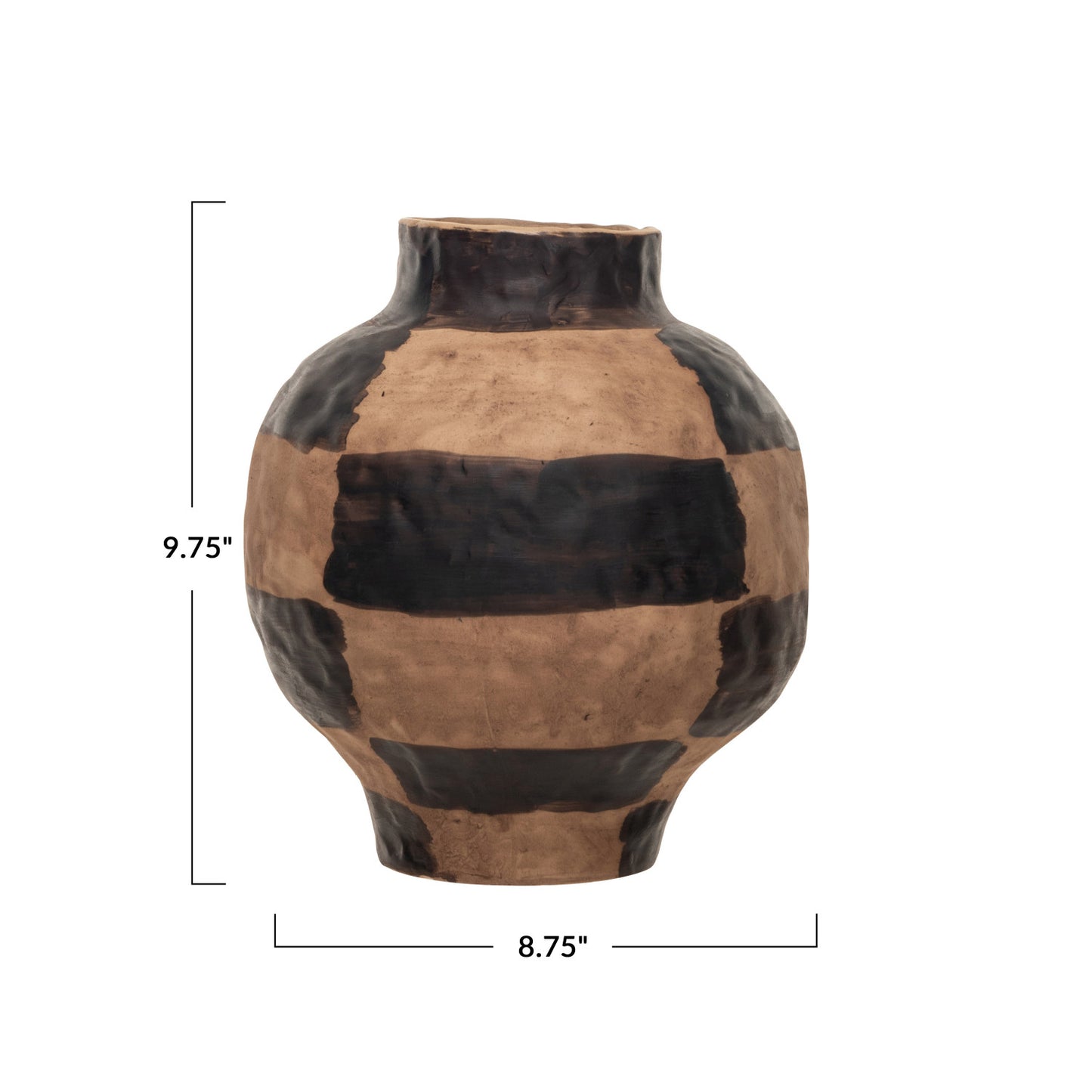 Hand-Painted Textured Stoneware Vase