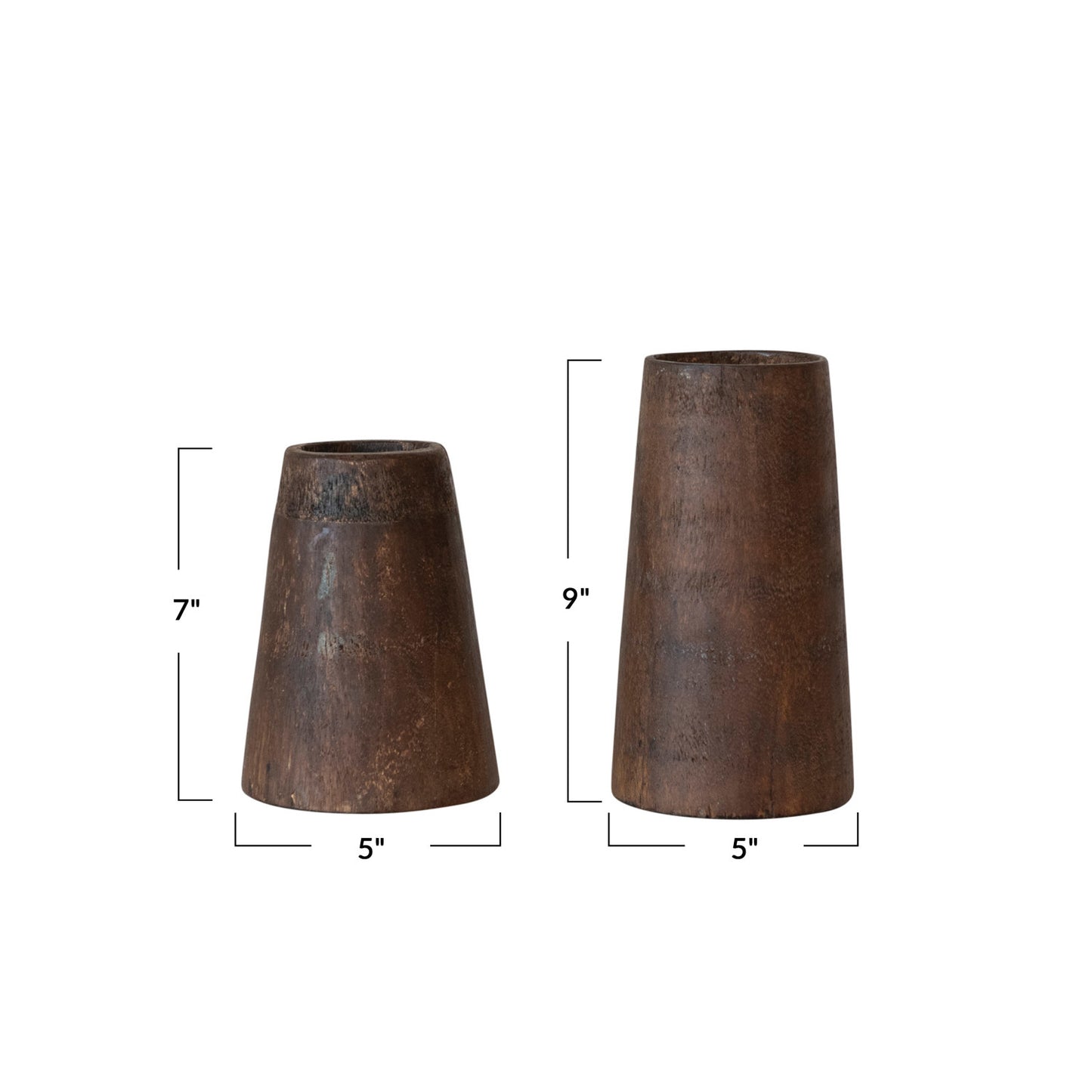 Found Wood Vases