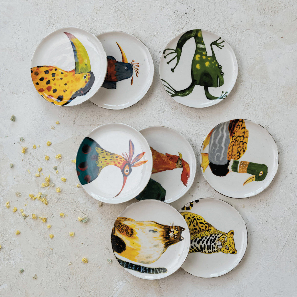 Stoneware Plate w/ Animals