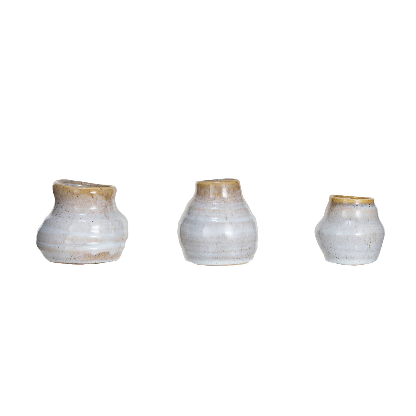 Terra-cotta Vases, Reactive Glaze, Set of 3