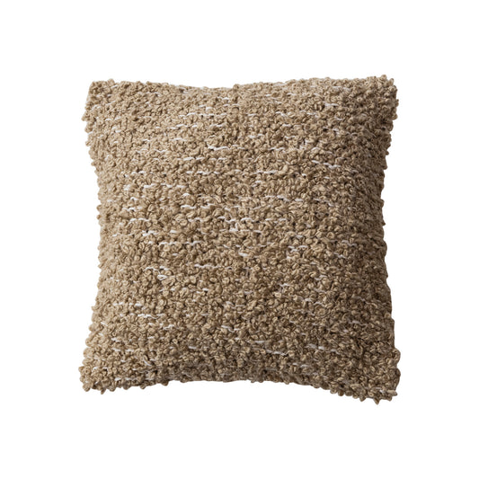 20" Square Woven Cotton Blend Bouclé Pillow