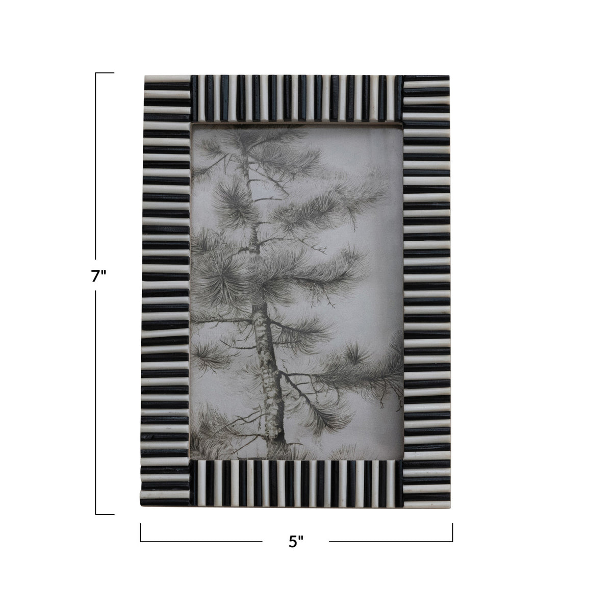 Ribbed Photo Frame, Black & White