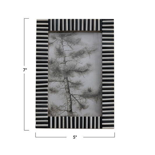 Ribbed Photo Frame, Black & White