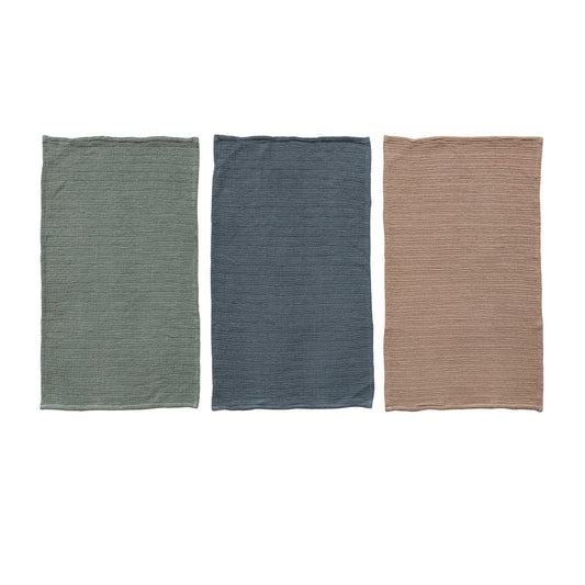 Woven Cotton Waffle Weave Tea Towel, 3 Colors
