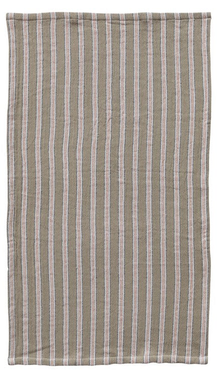 Woven Cotton Double Cloth Striped Tea Towel, 3 Colors
