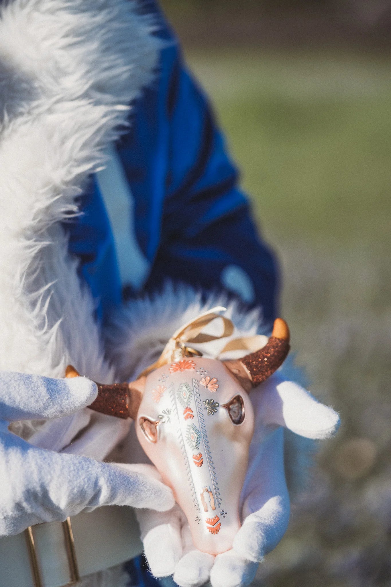 Steer Head Skull Ornament