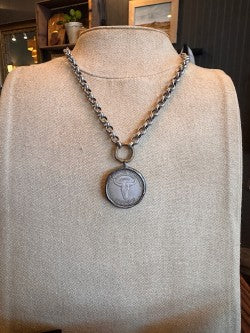 Half Dollar Long Horn Necklace