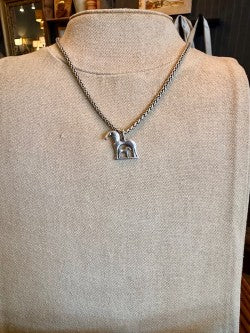 Sterling Silver Dam & Mare Horse Pendant Necklace