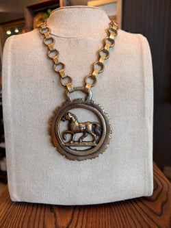Horse Saddle Charm Necklace