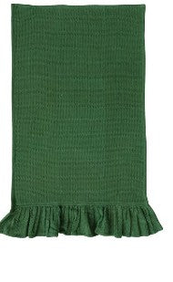 Woven Cotton Waffle Weave Tea Towels with Ruffle