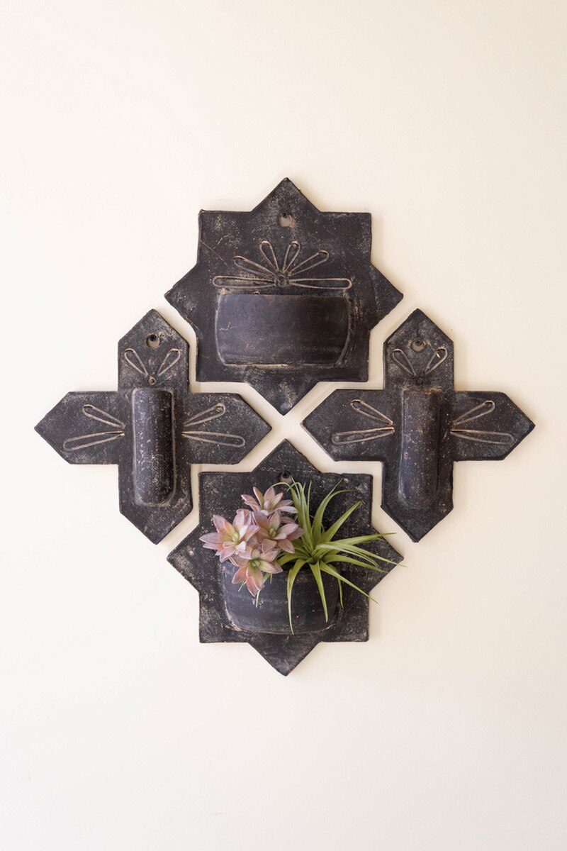Black-Wash Clay Wall Planters