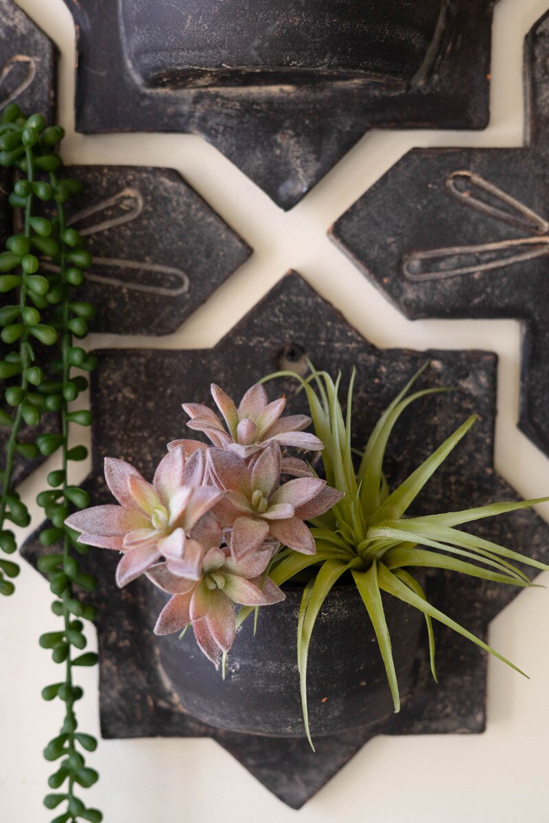 Black-Wash Clay Wall Planters