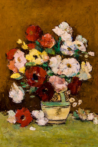 Rustic Flower Arrangement Oil Painting Print