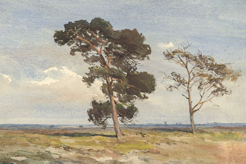 Two Trees with Blue Horizon print