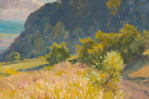 Colorful Road Towards Valley Print