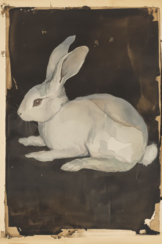 Abstract Bunny Print
