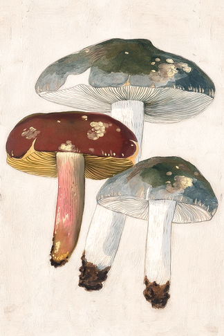 Three Mushrooms Print
