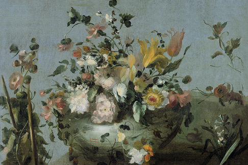 Painterly Flowers in Container Print