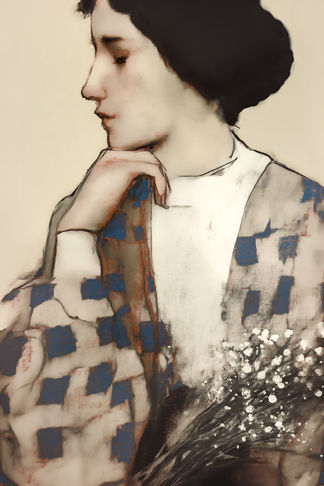 Woman in Thought Print