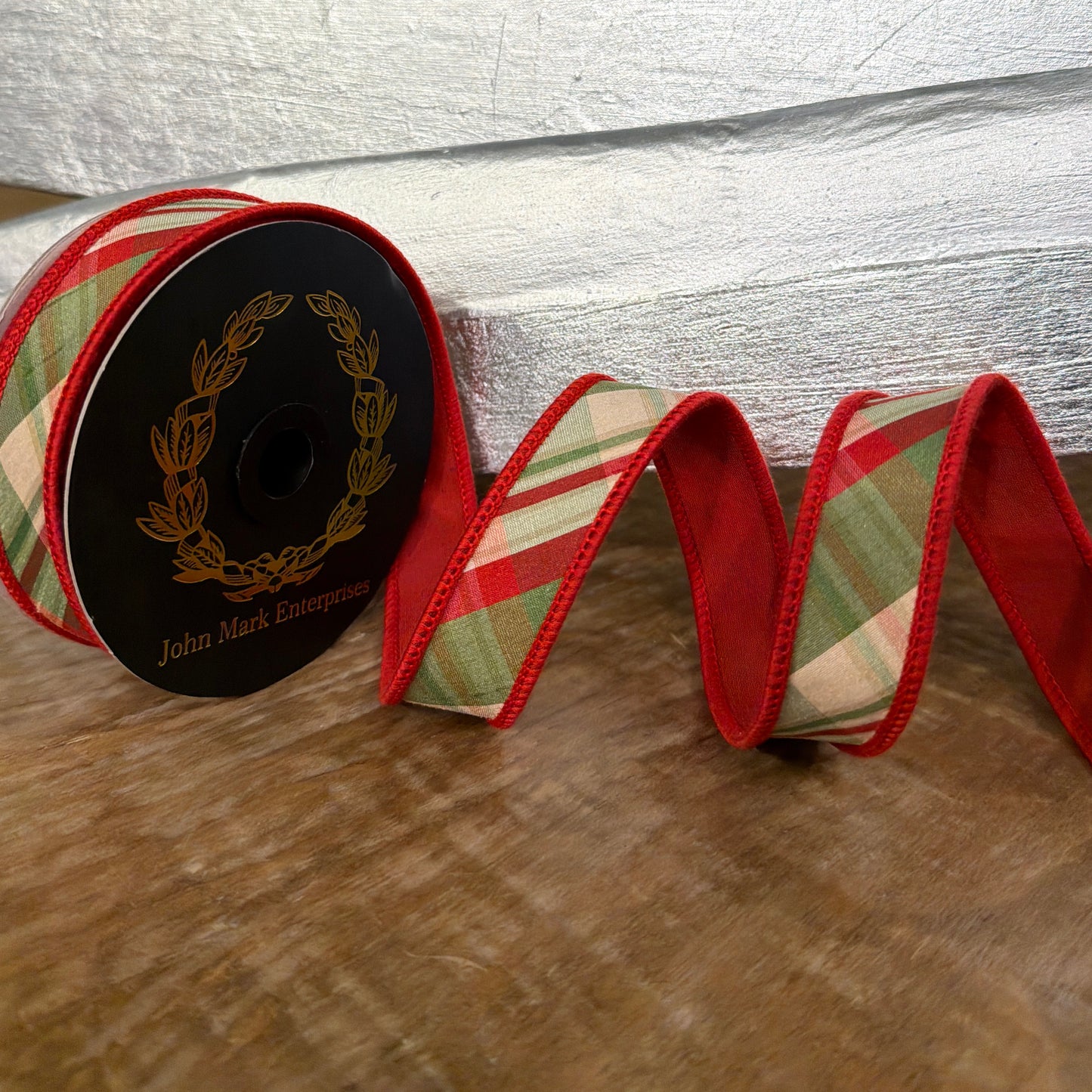 Holiday Tafetta Ribbon-Red Plaid