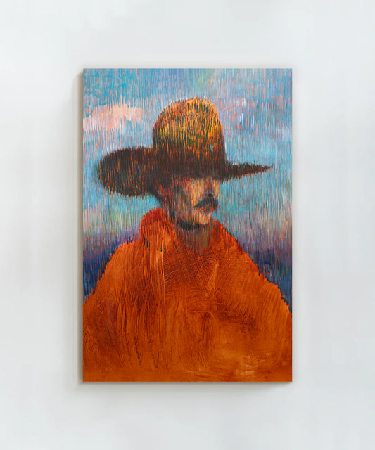 Poncho Clad Cowboy