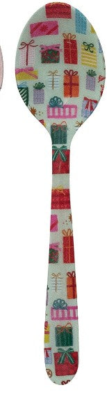 Enameled Stainless Steel Spoon with Holiday Pattern