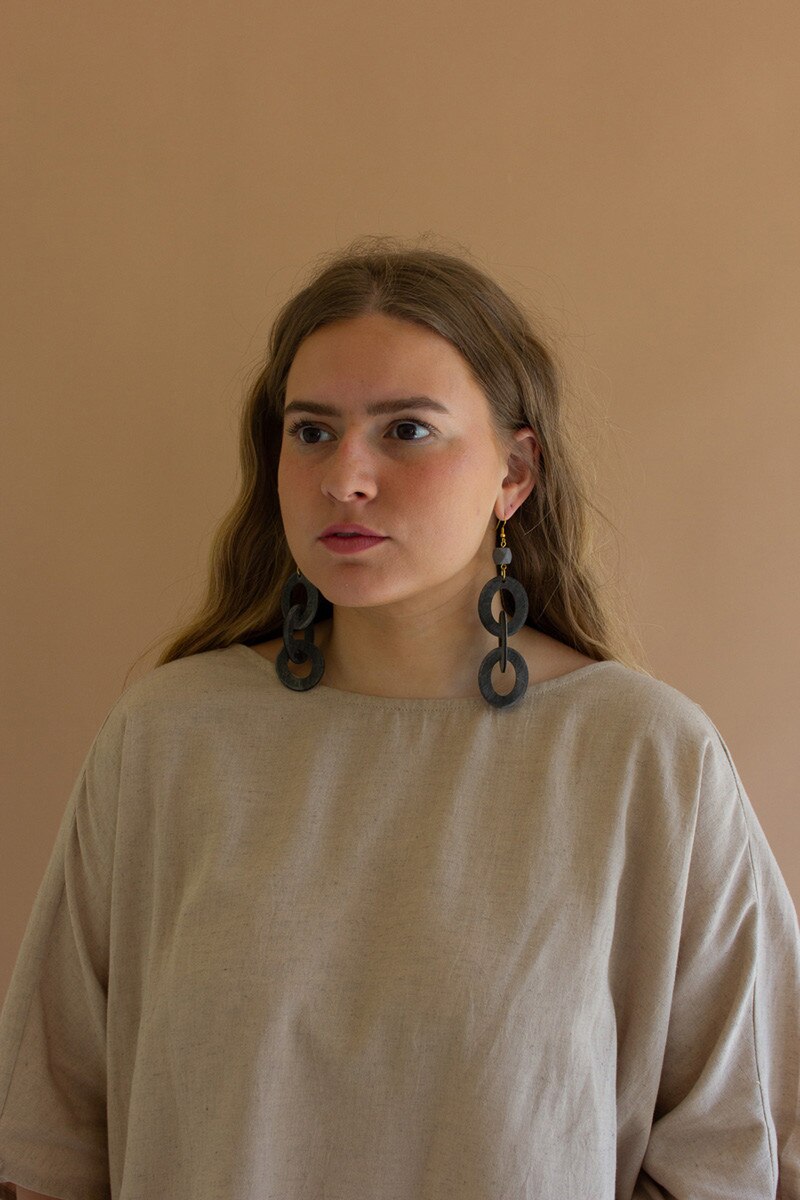 Dark Horn Chain Earrings