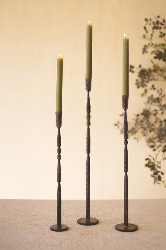 Forged-Iron Taper Candle Holders