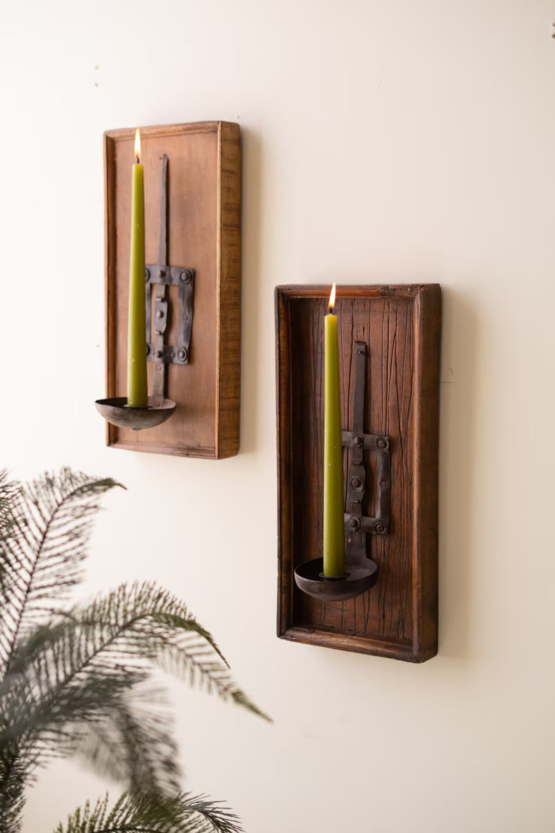 Wooden Wall Sconce