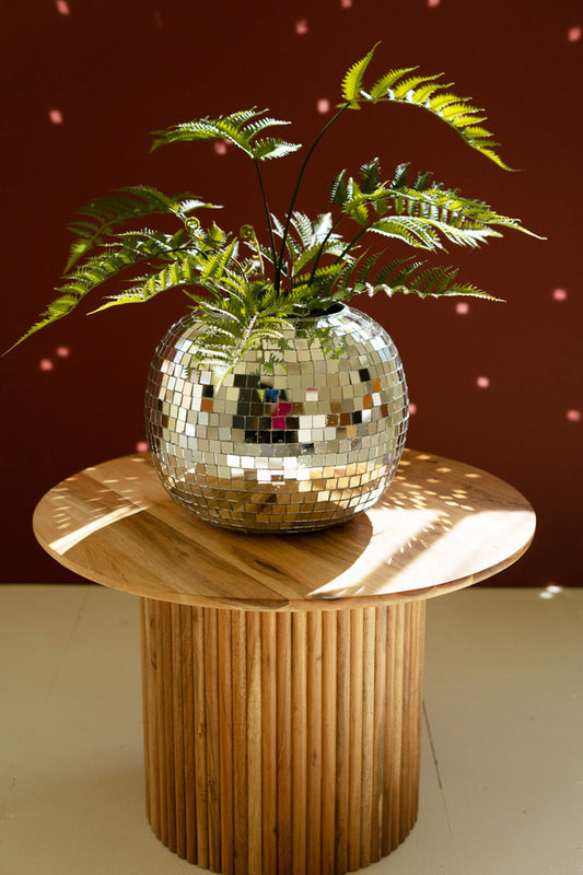 Glass Disco Ball Tabletop Planter