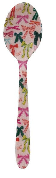 Enameled Stainless Steel Spoon with Holiday Pattern